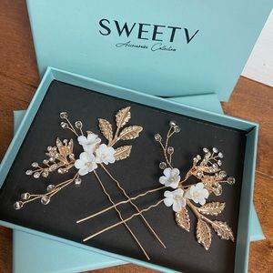 SWEETV 2Pcs Wedding Hair Pins